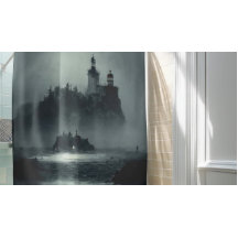 Fantasy Island Lighthouse Misty Foggy Dark Night