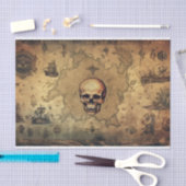  Fantasy Kaart Piraten Schedel Decoupage Tissuepapier (Craft)