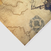  Fantasy Kaart Zeilschip Decoupage Tissuepapier (Detail)