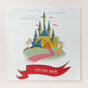 Fantasy Kasteel Aangepaste Tekst Legpuzzel