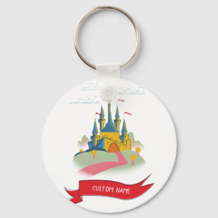Fantasy Kasteel Aangepaste Tekst Sleutelhanger