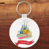Fantasy Kasteel Aangepaste Tekst Sleutelhanger (Voorkant)
