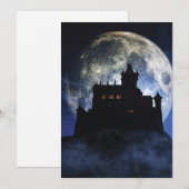 Fantasy kasteel in de nacht bedankkaart (Voorkant / Achterkant)