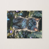 Fantasy Kat met Butterflies Jigsaw Puzzel (Horizontaal)