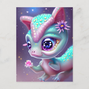 Fantasy Kawaii schattige en schattige baby dinosau Briefkaart
