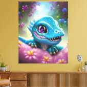 Fantasy Kawaii schattige en schattige baby draak Canvas Afdruk (Insitu (Woonkamer))