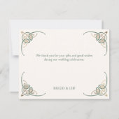 Fantasy Keltische middeleeuwse bruiloft Bedankkaart (Achterkant)