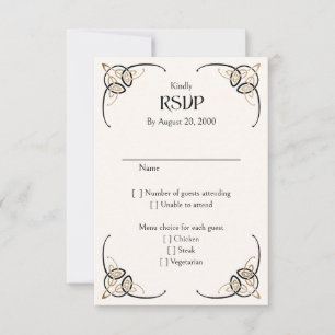 Fantasy Keltische middeleeuwse bruiloft RSVP Kaartje