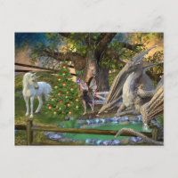 Fantasy kerst Fairy Unicorn Dragon