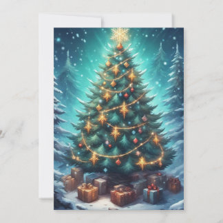 Fantasy Kerstboom Feestdagenkaart