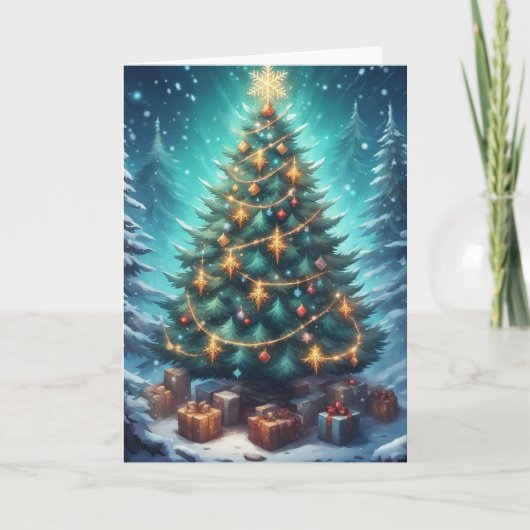 Fantasy Kerstboom Kaart (Voorkant)