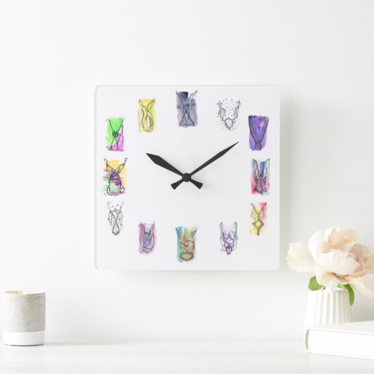 Fantasy Ketting Art Vierkante Klok (Huis)