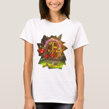 Fantasy Kleurrijk T-shirt met Deuren Open Sluiten