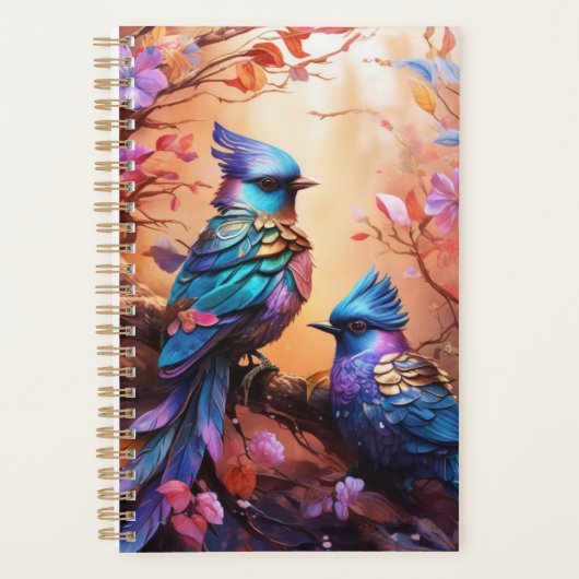 Fantasy kleurrijke vogel planner (Voorkant)