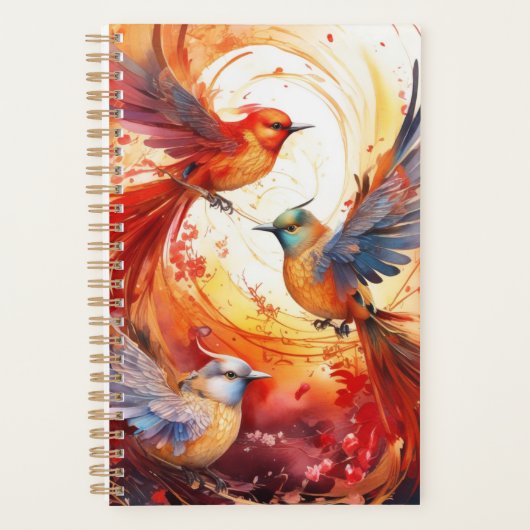 Fantasy kleurrijke vogel planner (Voorkant)