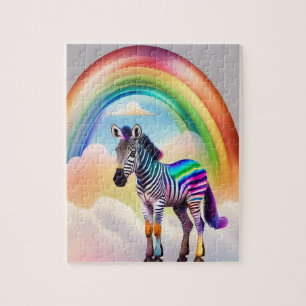 Fantasy kleurrijke Zebra met regenboogkleuren, Zeb Legpuzzel