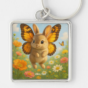 Fantasy Knuffel Konijn Bloemen Vleugels Sleutelhanger