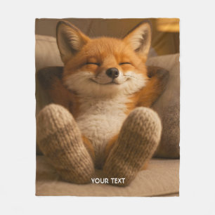 Fantasy Knuffelige Vos En Sokken Fleece Deken