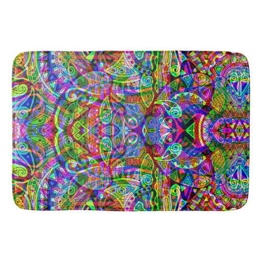 Fantasy Kunst Schetsen - Abstracte Neon Shift 3 Badmat (Voorkant)
