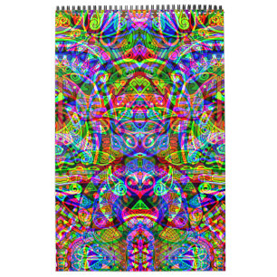 Fantasy-kunst schetsen - Abstracte Neonverschuivin Kalender