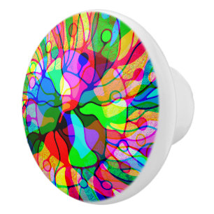 Fantasy-kunst schetsen - Abstracte Neonverschuivin Keramische Knop