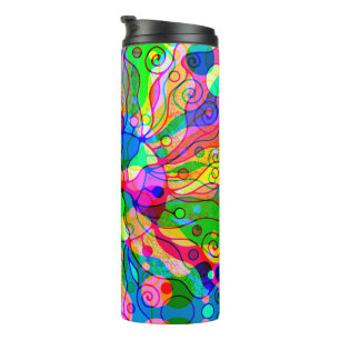 Fantasy-kunst schetsen - Abstracte Neonverschuivin Thermosbeker
