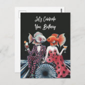 Fantasy Kusvis Vier Happy Birthday Briefkaart (Voorkant / Achterkant)