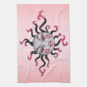  Fantasy Lady Grey Face Pink Lips Cheeks Theedoek (Verticaal)