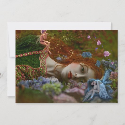 Fantasy Lady in Fairy Garden Kaart (Voorkant)