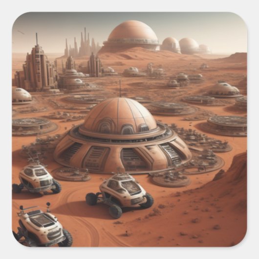 Fantasy Lands Vierkante Sticker (Voorkant)