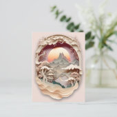 Fantasy Landscape Paper Cut Briefkaart (Staand voorkant)