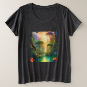 Fantasy landschap Levendige kleuren River T-shirt