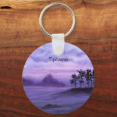 Fantasy Landschap Paarse Sleutelhanger (Voorkant)