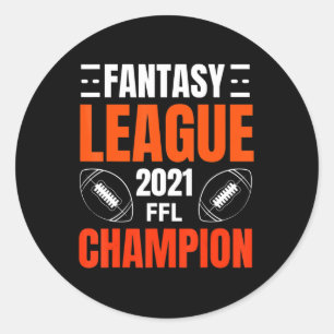 Fantasy League Champion Football 2021 Winner vinta Ronde Sticker