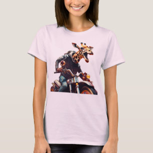 Fantasy Leuke Giraffe Riding Bike T-shirt