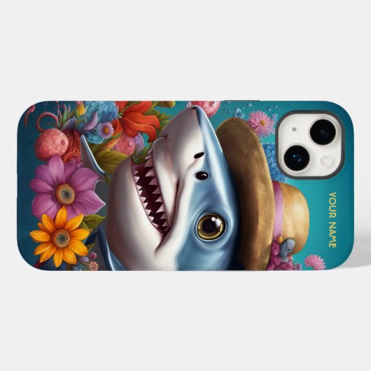 Fantasy Leuke haai Pet bloemen Case-Mate iPhone Case (Achterkant (horizontaal))