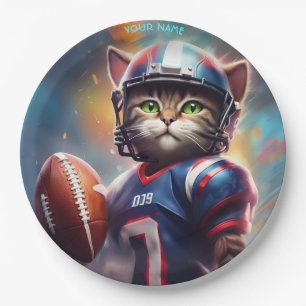 Fantasy Leuke Kat Football Uniform Papieren Bordje