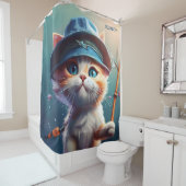 Fantasy Leuke Kat Vist Rod Douchegordijn (In situ)