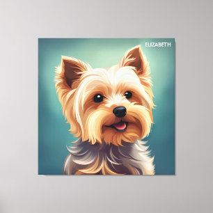 Fantasy Leuke Yorkshire Terrier, Fantasy Canvas Afdruk