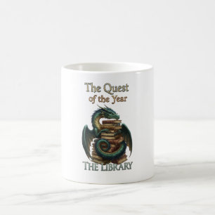 Fantasy Lezende Draak Bibliothecaris   De Queeste  Koffiemok