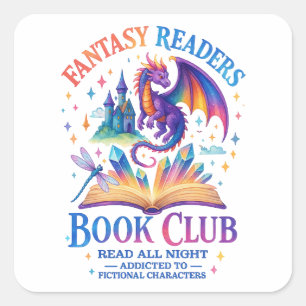 Fantasy Lezers Boekenclub.... Vierkante Sticker