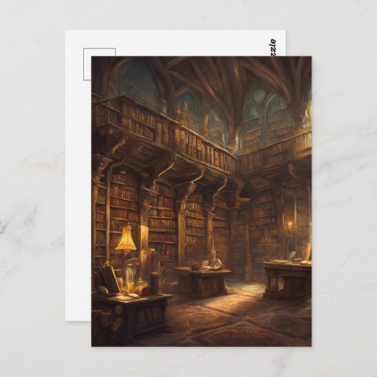 Fantasy Library Briefkaart (Voorkant / Achterkant)