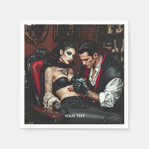 Fantasy Lief Meisje Man Tatoeage Servet