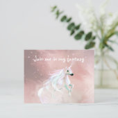 Fantasy liefhebbende eenhoorn briefkaart (Staand voorkant)