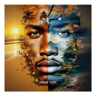 Fantasy Lieve Man Zee Bergen Perfect Poster