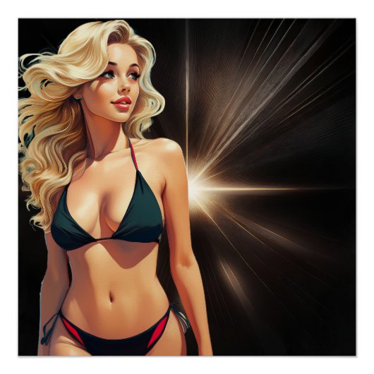 Fantasy Life - Blonde Beach Babe Perfect Poster (Voorkant)