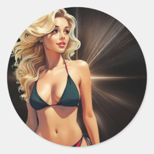 Fantasy Life - Blonde Beach Babe Ronde Sticker