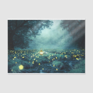 Fantasy Lightening Bugs Forest Decoupage Tissuepapier