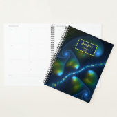 Fantasy Lights Abstract Blauw Gele Kunstnaam Planner (Display)