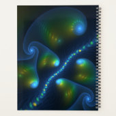 Fantasy Lights Abstract Blauw Gele Kunstnaam Planner (Achterkant)